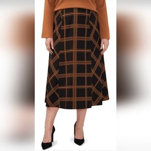 Halogen Plaid Midi Skirt